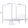 thumbnail image 5 of Dextrus Metal Four Poster Canopy Bed Frame - 14 inch King Size,No Box Spring Required, 5 of 6