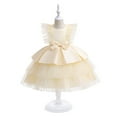 thumbnail image 2 of Zwiiyzr 3-10 Years Girls Princess Princess Sparkle Tulle Dress Flower Girls Sequin Dresses Long A Line Wedding Party Ball Gown Beige, 2 of 9