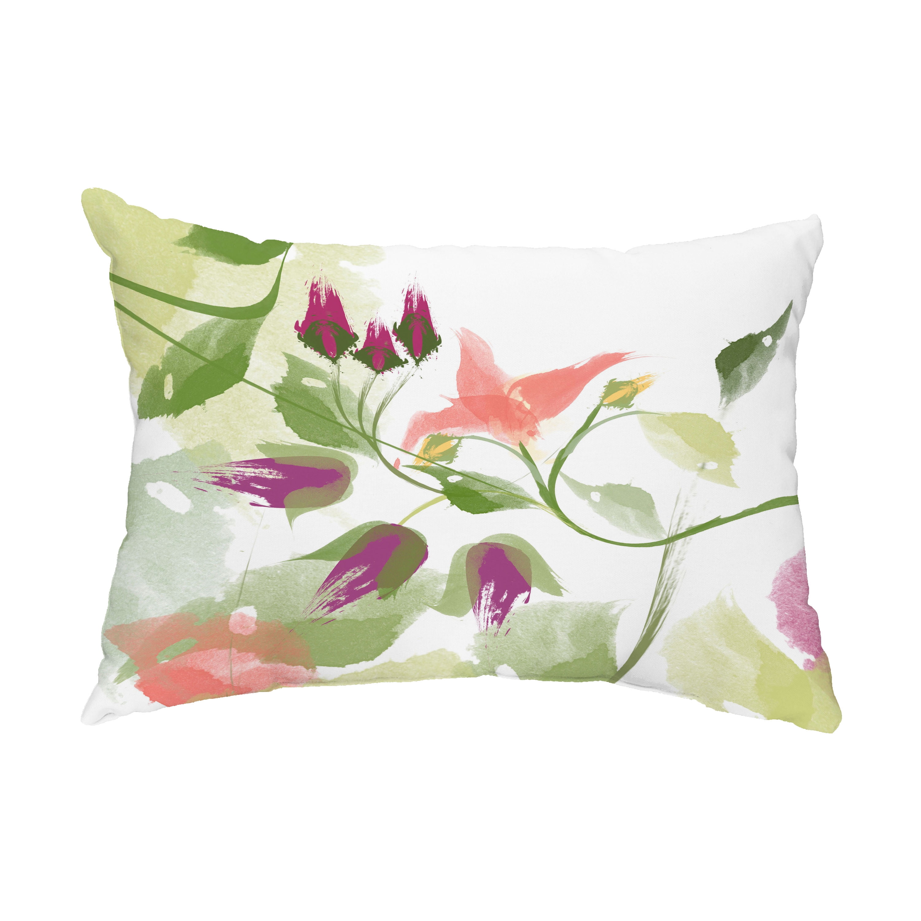 Windy Bloom 14x20 inch Coral Floral Decorative Outdoor Pillow