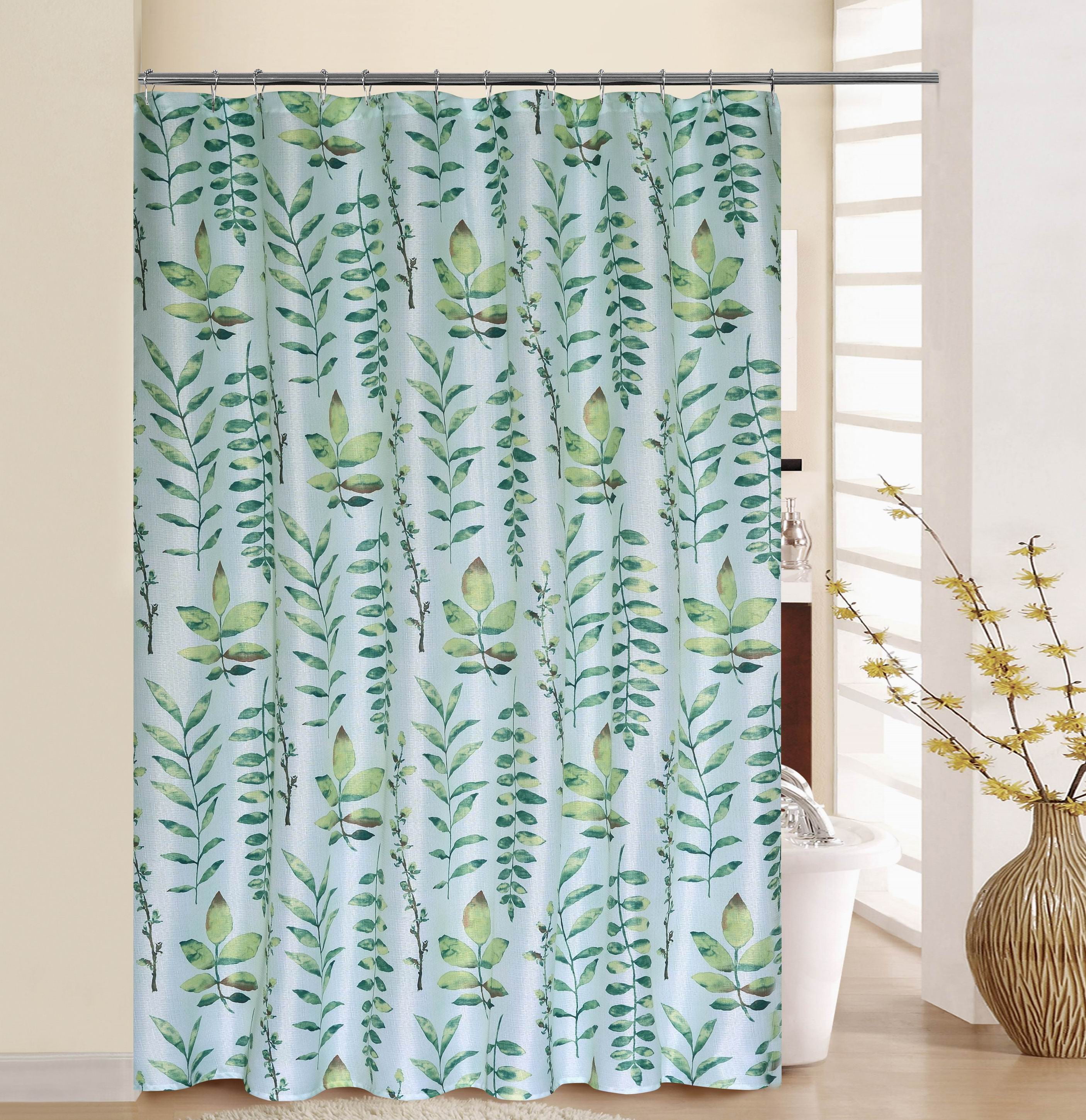 WAVERLY LEAF OF FAITH SHOWER CURTAIN WITH RINGS