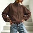 thumbnail image 5 of Hurxie Womens Half Zip Pullover Sweatshirt Long Sleeve Quarter Zip Sweatshirts Mock Neck Soft Casual Fall Sweatshirts, Daily Wear, 5 of 7