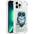 thumbnail image 2 of Phone Case for iPhone 13 Pro Max,Crystal Bling Quicksand Effect TPU Bumper Case with Four Corners Drop Protection Cover for iPhone 13 Pro Max (6.7),YBDT Owl, 2 of 7