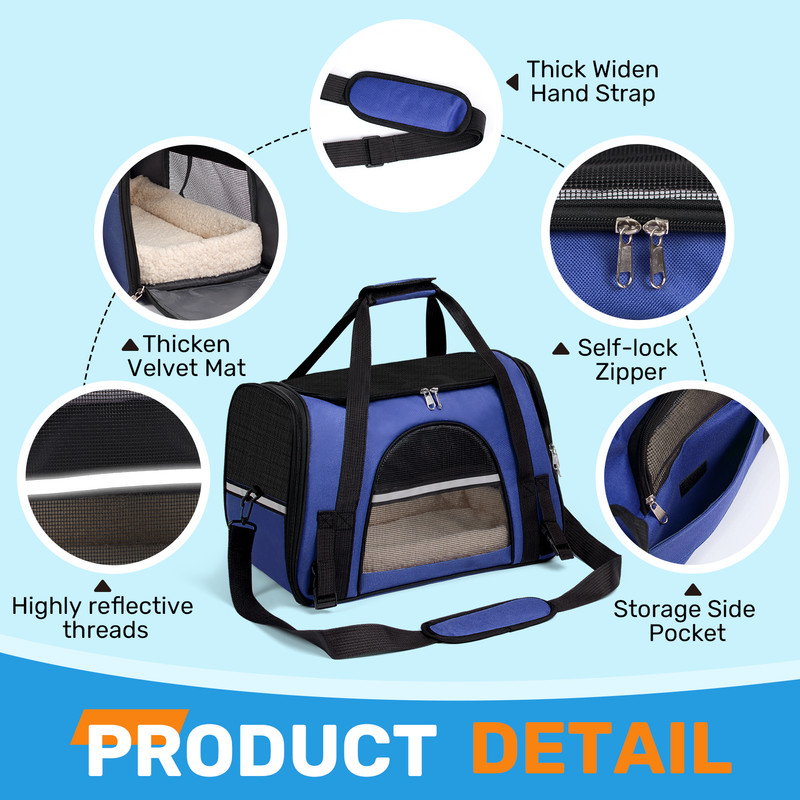 Cat Carriers Dog Carrier For Small Medium Cats Dog Soft Sided, Collapsible Waterproof Travel Puppy Carrier