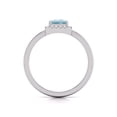 thumbnail image 3 of Round and Princess Cut Natural Aquamarine Gemstone Ring in 14K White Gold (Size: 5.5), 3 of 6