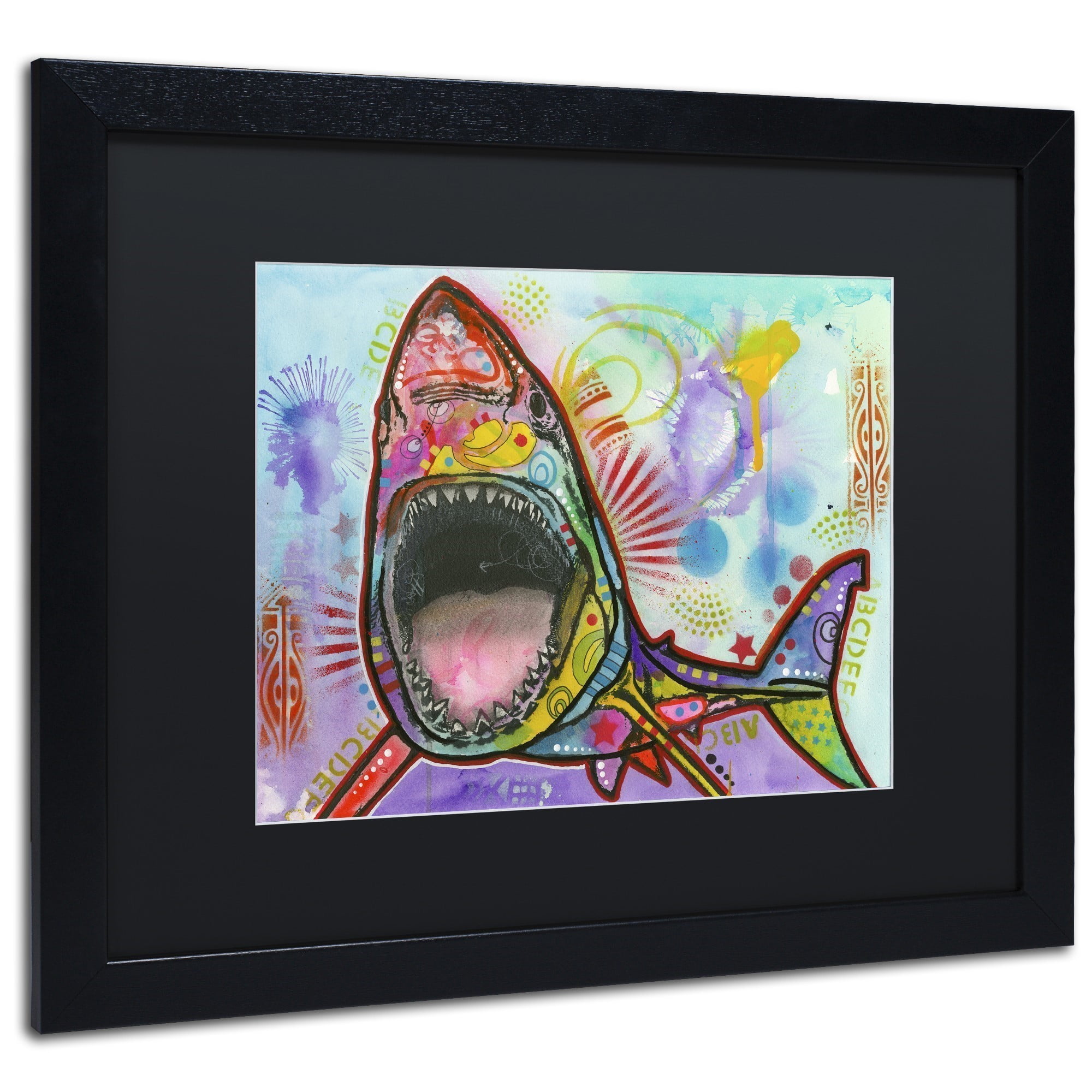 Trademark Fine Art "Shark 1" Canvas Art by Dean Russo, Black Matte, Black Frame