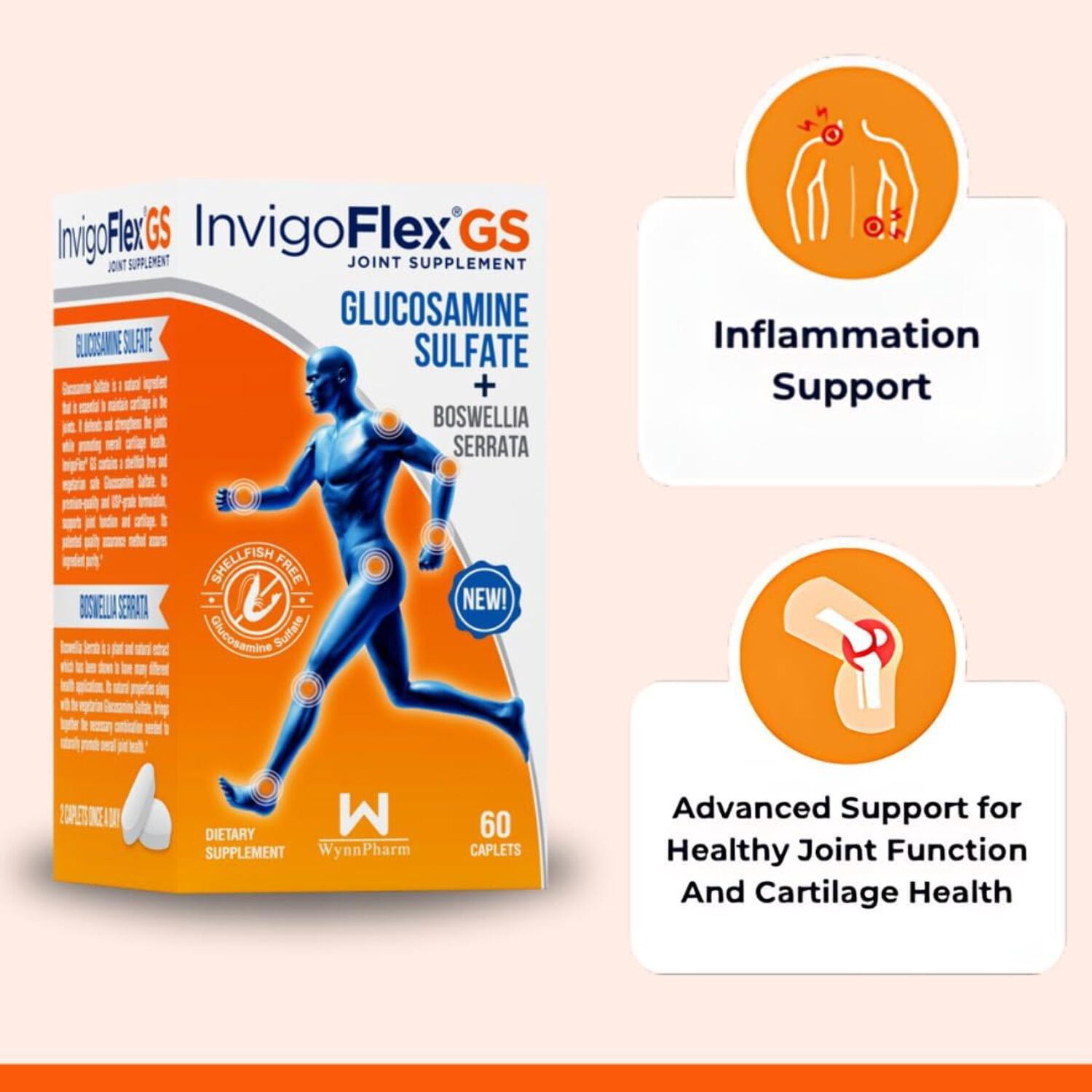 INVIGOFLEX® GS Glucosamine, Boswellia, Joint Supplement, Shellfish  Sodium Free