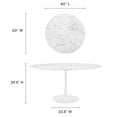thumbnail image 3 of Modway Lippa 60" Round Artificial Marble Dining Table in White, 3 of 7