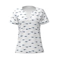 thumbnail image 2 of Honeii Cute Shark Print Women's V-Neck T-Shirt,Short Sleeve V Neck Tees Tops for Women , Perfect for Work, Travel, and Everyday Wear, 2 of 7