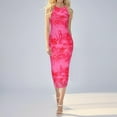 thumbnail image 5 of Summer Dresses for Women 2025 Dresses Summer Spring And Summer-neck Solid Color Slim Backless Suspender Dress Pink M, 5 of 7