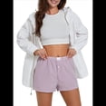 thumbnail image 1 of Pantalones Cortos de Pijama A Cuadros Y2K para Mujer, Tipo Bóxer Elástico, Estilo Urbano Púrpura XL, 1 of 7