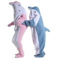 thumbnail image 3 of Soft Cozy Wearable Blanket Hoodie Onesie Sleeping Bag Cartoon Dolphin Onesie Costume Cosplay, 3 of 6