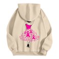 thumbnail image 7 of Fiaer,Women Cancer Sweatshirts Cancer Hoodies Pink Ribbon with Butterfly Graphic Plus Size Tops Cancer Awareness Support Light Yellow XXL, 7 of 7