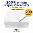 thumbnail image 4 of Fit Meal Prep Paper Placemats Disposable 200 Pack – 14"x10" White Paper Placemats Scalloped Edge Place Mats for Kids Restaurants Weddings Birthday Party Supplies, 4 of 6