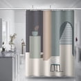 thumbnail image 5 of Shower Curtain, Fabric Shower Curtain Liner Abstract Pattern Polyester Shower Stall Curtain with 12 Hooks for Home Hotel Machine Washable Curtain Waterproof Bathroom Shower Curtain(72" X 72"), 5 of 6