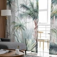 thumbnail image 4 of Summer Palm Trees Semi Sheer Curtains 96 Inch Length 2 Panels Set, Botanical Tropical Leaves Sheer Kitchen Curtain Privacy Voile Window Curtain for Living Room Bedroom Rod Pocket Drapes, 4 of 7