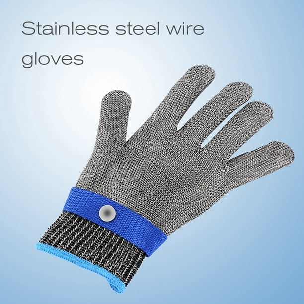 Fugacal Liukouu Cut Proof Stab Resistant Stainless Steel Wire Metal Mesh Butcher Cotton Glove