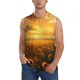 thumbnail image 1 of Balery Sunflower Sunset Rainfall Camisetas sin mangas para hombre, absorbe la humedad y protege contra el mal olor.-Large, 1 of 7