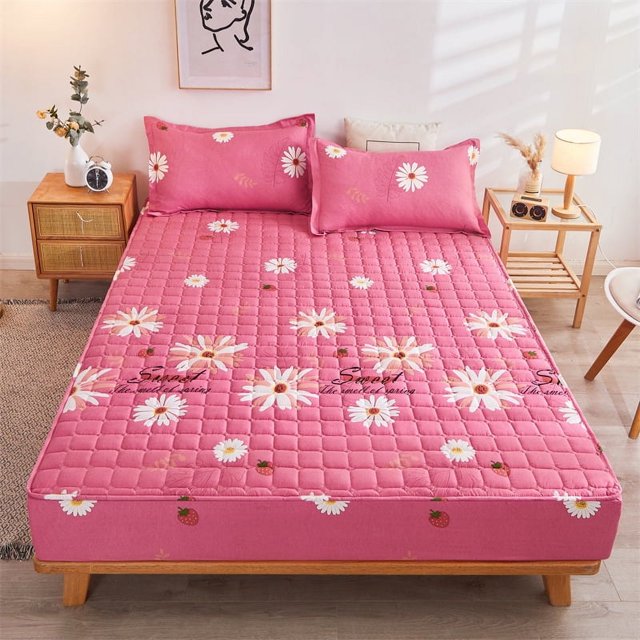Funda de cama de algodón, funda protectora antideslizante, funda protectora para cama