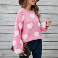thumbnail image 4 of LbsKUS Clearance Deals,Womens Sweatshirt Heart Graphic Long Sleeve Pullover Sweater Casual Crew Neck Print Tops Fall Pullover Shirts(Pink,Large), 4 of 9