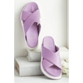 thumbnail image 2 of Cecelia New York UMA Wedge Sandals Lilac Platform Crisscrossing Straps Slides (Lilac, 8), 2 of 2