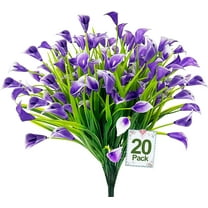 20 Bundles Calla Lily (500 Heads) Artificial Flowers for Outdoors, Fake Plants UV Resistant Faux Plastic Flowers Indoor Outside Planter Home Porch Summer Cemetery Decor(Color Mix)