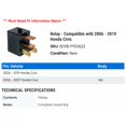 thumbnail image 2 of Relay - Compatible with 2006 - 2019 Honda Civic 2007 2008 2009 2010 2011 2012 2013 2014 2015 2016 2017 2018, 2 of 2