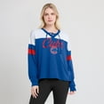 thumbnail image 4 of Women's Fanatics Royal/White Chicago Cubs Even Match Lace-Up Long Sleeve V-Neck T-Shirt, 4 of 5