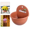 thumbnail image 5 of LOLIPPYY 1Pc Brown Plastic Hanging Flower Pot Basket for Wall Decor, Decorative Plant Holder for Home Indoor Outdoor Use, 5 of 6