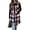 Purple, variant on Plaid Button Down Long Vest For Women, Lapel Collar Sleeveless Side Split Cardigan, Fall Casual Curved Hem Tops With Pockets