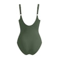 thumbnail image 6 of One Piece Swimsuits for Women Low Back Tummy Control Bathing Suits Front Cross Knot Ruched Full Coverage Swimwear Green,XL, 6 of 6