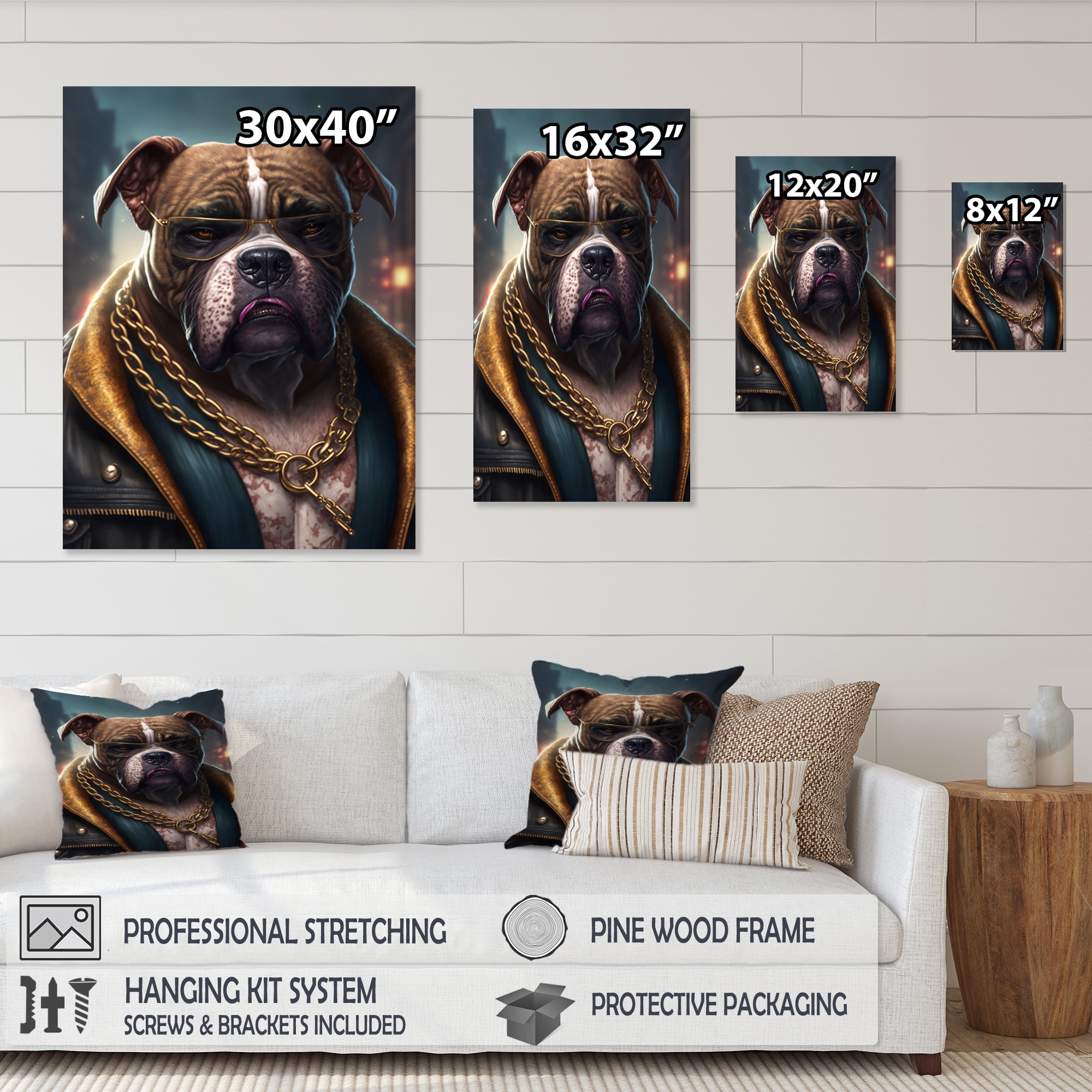 Designart Boxer Gangster In NYC I Canvas Wall Art