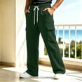 thumbnail image 5 of Husipze Mens Cargo Sweatpants Straight Leg Fleece Joggers Pants Elastic Drawstring Casual Loose Work Pants with Multiple Pockets Green 3XL, 5 of 10