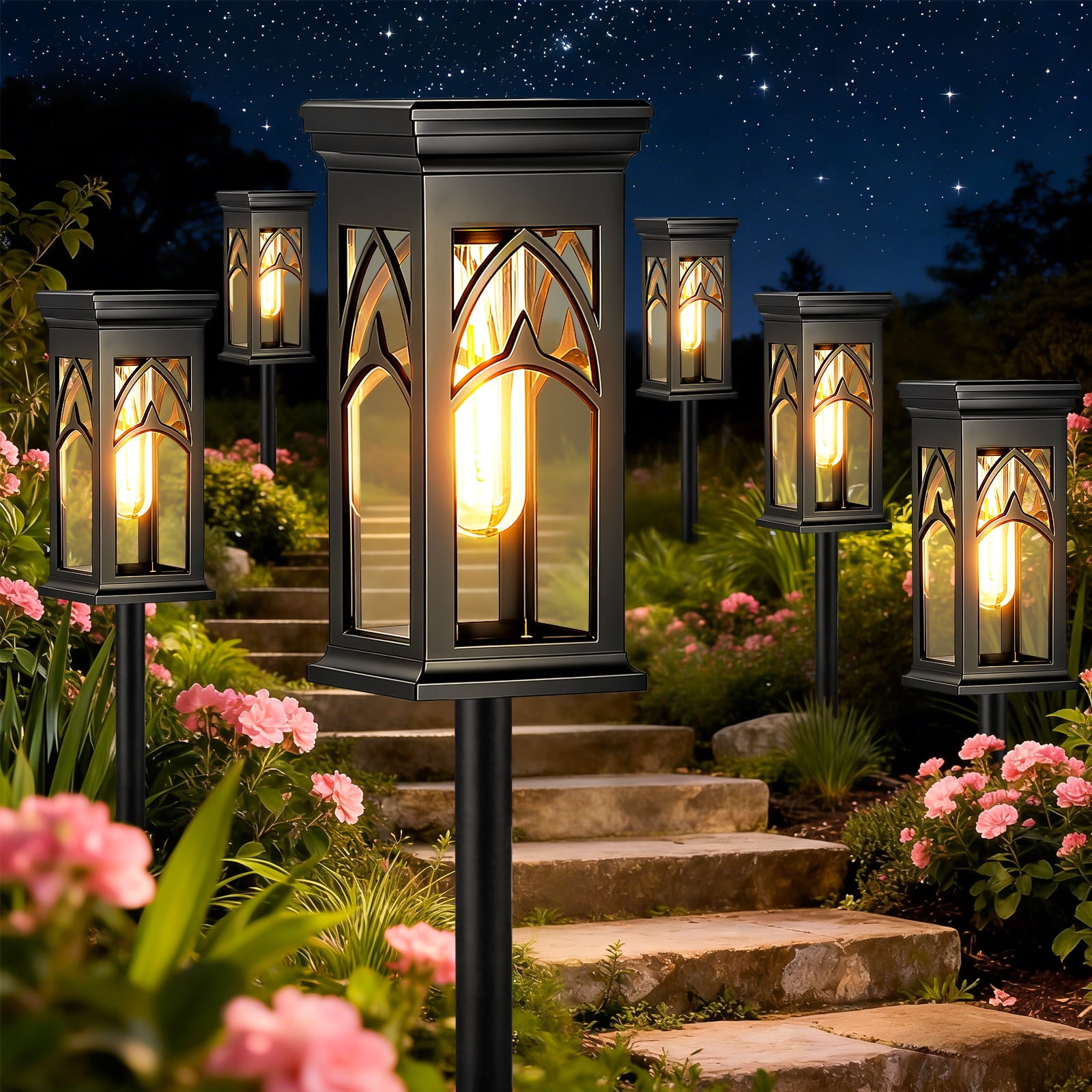 Solar Pathway Lights Outdoor 8 Pack, Solar Path Lights Outside Waterproof, Walkway Light Solar Powered Landscape Lights for Outside Garden Driveway Lawn Patio Sidewalk Yard