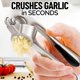 thumbnail image 2 of Garlic Press - Includes Silicone Garlic Peeler & Cleaning Brush-3 Piece-sturdy Easy To Clean Garlic Crusher (silver), 2 of 5