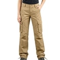 thumbnail image 2 of Karymi Wide Leg Pants Woman Solid Straight Leg Cargo Pants, Multi Pockets Outdoor Hiking Casual Drawstring Cuff Work Long Trousers, 2 of 6