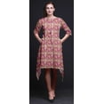 thumbnail image 4 of Bimba Brown Monstera Leaves Printed Asymmetrical Kurti Tops For Women Indian Summer Dress Tunic Medium, 4 of 6