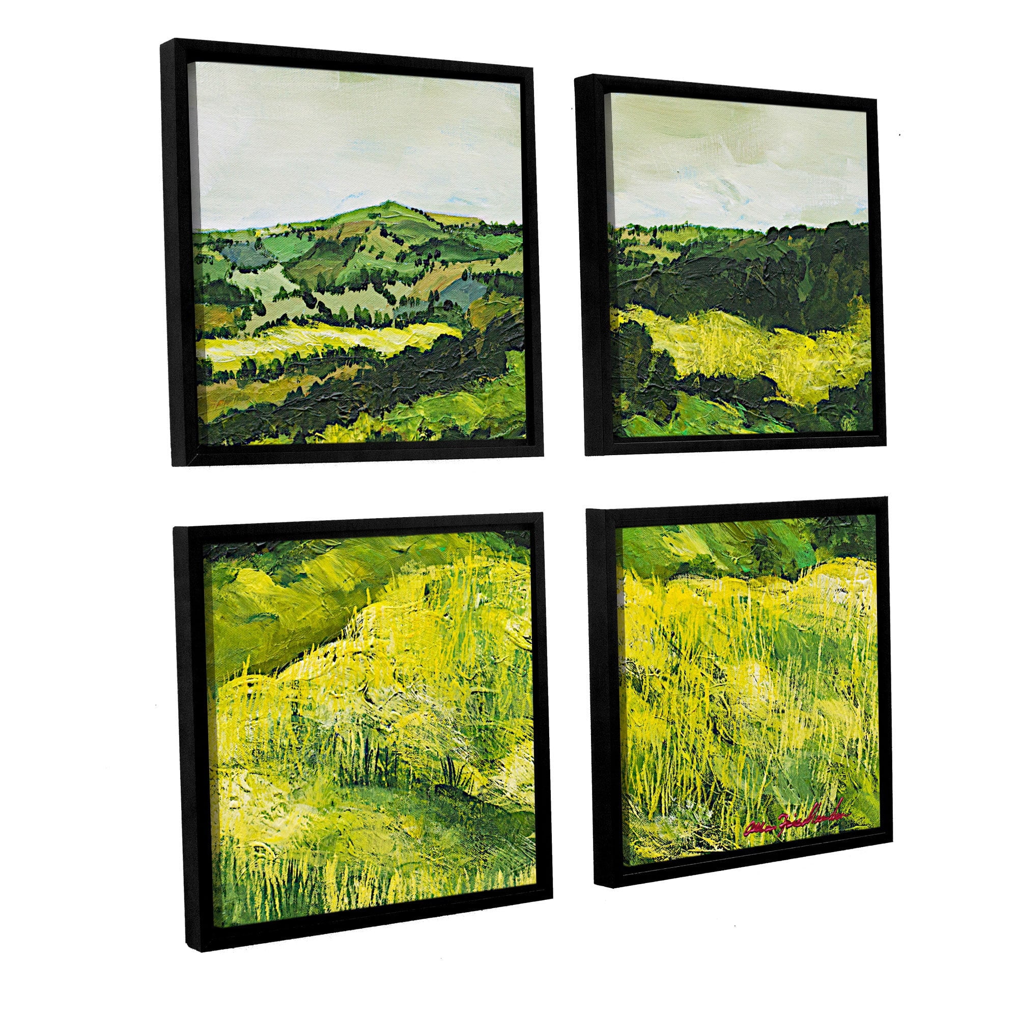 ArtWall Allan Friedlander "Tall Grass Path" 4-Piece Floater-framed Canvas Square Set