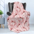 thumbnail image 4 of Watercolor Soft Flannel Fleece Throw Blanket, Vintage Hand Drawn Flowers Blossoming Nature Spring Season Inspirations, Cozy Plush for Indoor and Outdoor Use, 70" x 90", Pale Pink, by Ambesonne, 4 of 5