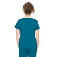 thumbnail image 3 of healing hands Scrubs for Women Mock Wrap Neck Top 2 Pocket Purple Label Women's Scrub Top 2172 Jordan Caribbean L, 3 of 6