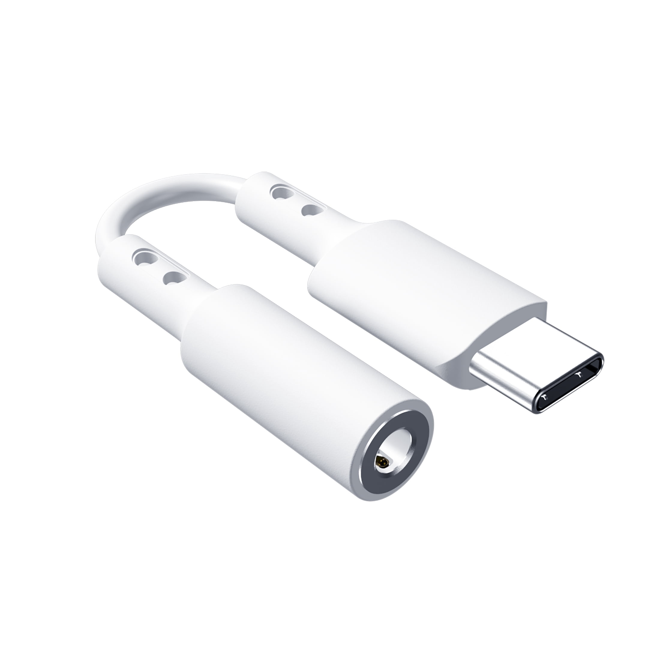 Male USB C to Female AUX ADAPTER 3.5 mm, White