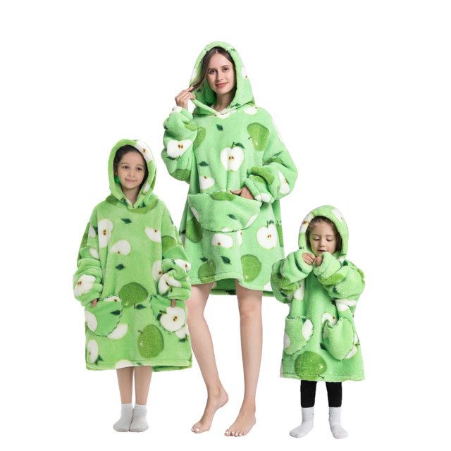 Wearable Blanket Hoodie for Adults Sherpa All Patterns Oversized Sweatshirt Blanket with Pockets