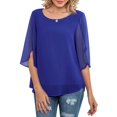 thumbnail image 1 of Blusa de gasa para mujer, camiseta informal de gasa con cuello redondo para mujer, camiseta de gasa de media manga para mujer, rendimiento de alta gama, 1 of 5