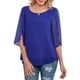 thumbnail image 1 of Camisa de blusa de gasa para mujer,Top de gasa de media manga con cuello redondo para mujer Camiseta de gasa para mujer Artesanía superior, 1 of 5