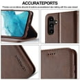 thumbnail image 6 of Compatible with Samsung Galaxy A36 5G Wallet Case with Credit Card Holders, Designed Magnetic Clasp Flip Kickstand RFID Blocking PU Leather Vintage Shockproof Protective Cover Women Men, Brown, 6 of 6