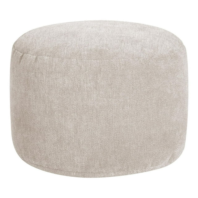 Dotcom Alfa de Gouchee Home– Pouf beige en velours doux rembourré de billes pour salon, chambre à coucher ou dortoir