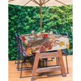 thumbnail image 3 of Outdoor Tablecloth with Umbrella Hole Zipper,Autumn Thanksgiving Pumpkins Hedgehog Waterproof Zippered Table Cloth for Rectangle Tables,Retro Linen Patio Table Covers for Indoor Pinic Party, 3 of 6