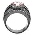 thumbnail image 3 of Luxe Jewelry Designs Women's Black IP Stainless Steel Ring with Light Rose and Clear Crystals - Size, 3 of 4