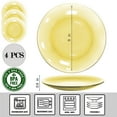 thumbnail image 4 of STP GOODS Borosilicate Glass Round Dinner Plate Set of 4 Pcs 9.25" (23.5 cm) Glass Stackable Appetizer Serving Plates for Salad Dessert Home Kitchen, Dinnerware, Yellow, 4 of 10