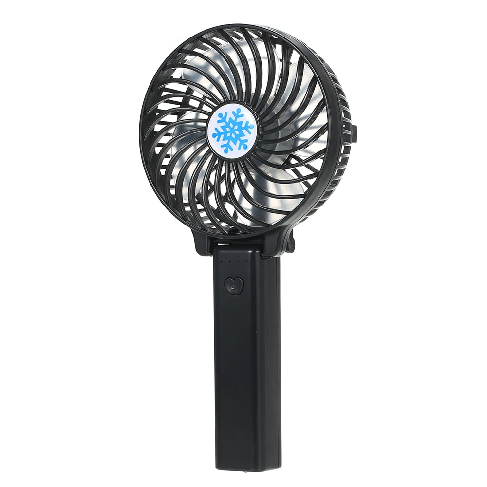 Mini Portable Cooling Fan Handheld Stand Fan USB Rechargeable Office Desktop Cooler Summer Mini Fan Two Size Optional Color : Blue, Size : Small