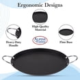 thumbnail image 2 of Alpine Cuisine Antiadhésif Rond Comal 11-Inch - Tortilla Comal en Acier au Carbone Noir avec Double Poignée - Comal Durable et Robuste pour la Cuisson - Chauffage Uniforme et Longue Durée - Batterie de Cuisine Polyvalente, 2 of 8